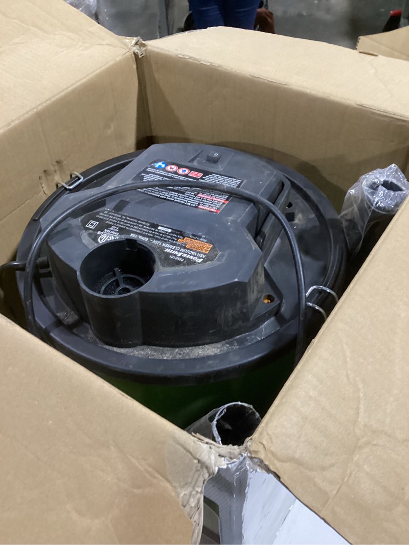 Condition photo showing As Is for PowerSmith PAVC101 10 Amp Ash Vacuum,Green / Black 3 Gallon Base Model