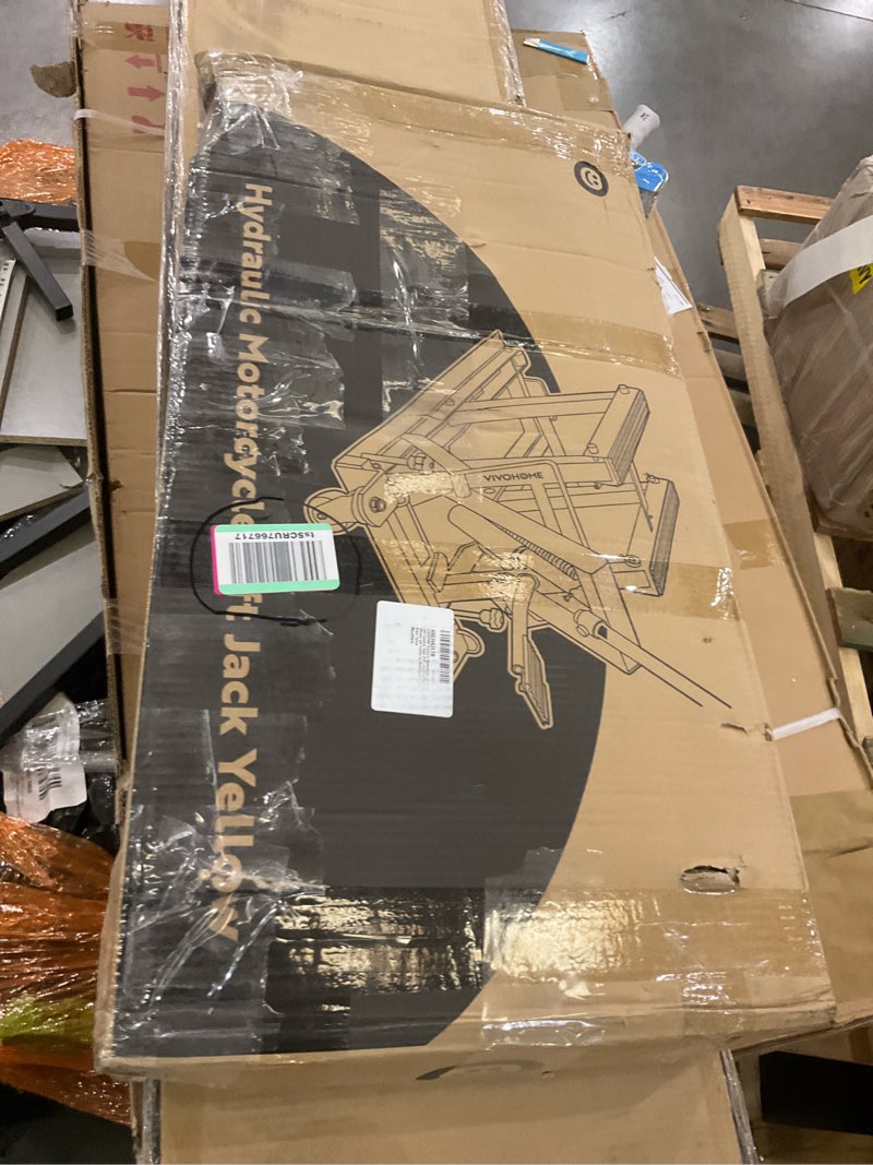 Hydraulic motorcycle lift jack, yellow