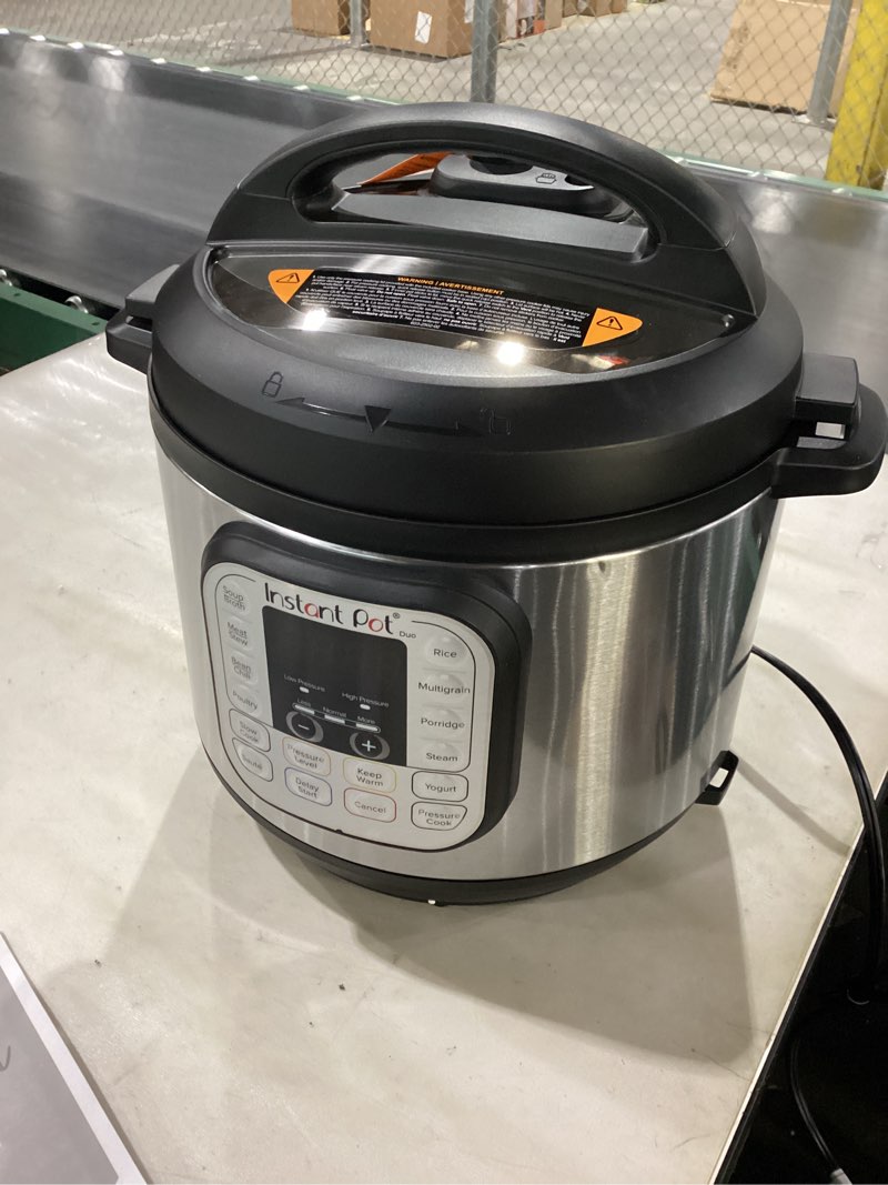 Condition photo showing New/Like New for Instant Pot Duo 7-in-1 Electric Pressure Cooker, Slow Cooker, Rice, Steamer, Sauté, Yogurt Maker, Warmer & Sterilizer, Includes App With Over 800 Recipes, Stainless Steel, 6 Quart 6 Quarts