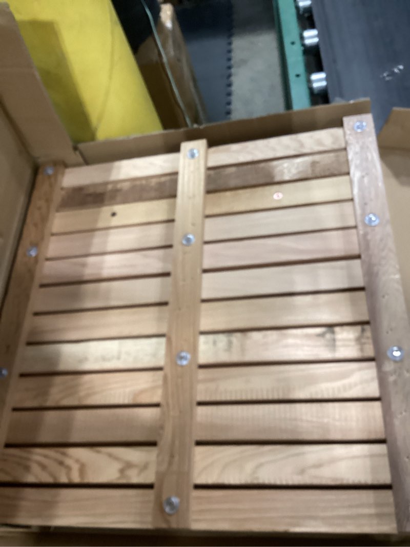 Condition photo showing Good Condition for bingaai cedar wood shower mat, cedar wooden bath mats, small wood bath mat 20 x 13 in, shower stall mat non-slip for bathroom bathtub spa sauna garden home, wooden floor mat for indoor and outdoor straight 20" x 13" (rectangular)