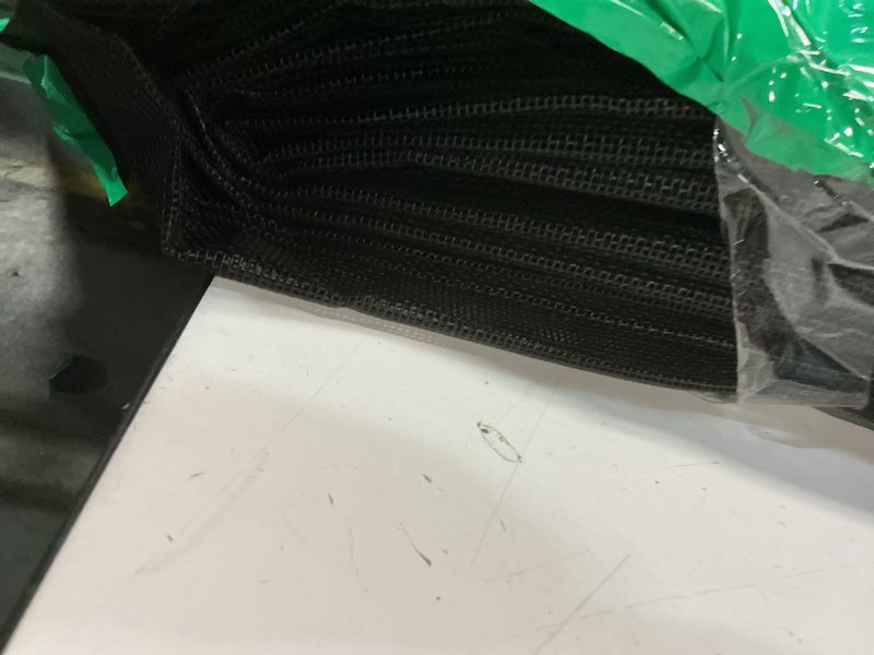 Condition photo showing New/Like New for dump truck tarp 7'x16',dump trailer mesh tarp heavy duty 18oz pvc coated black tarp with double pockets,utility trailer tarp cover no rust brass grommet,windproof/tear-resistant/uv-protective mesh tarp 7'x16'