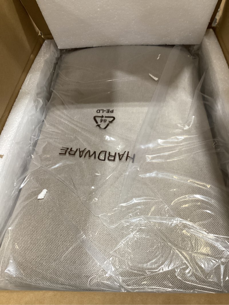 Condition photo showing Good Condition for Solid Wood Small Vanity Stool, Compact Makeup Chair with Saddle Cushion, Linen-Covered High Rebound Sponge Seat, Easy Assembly Footstool for Bedroom, Entryway, Home, Black