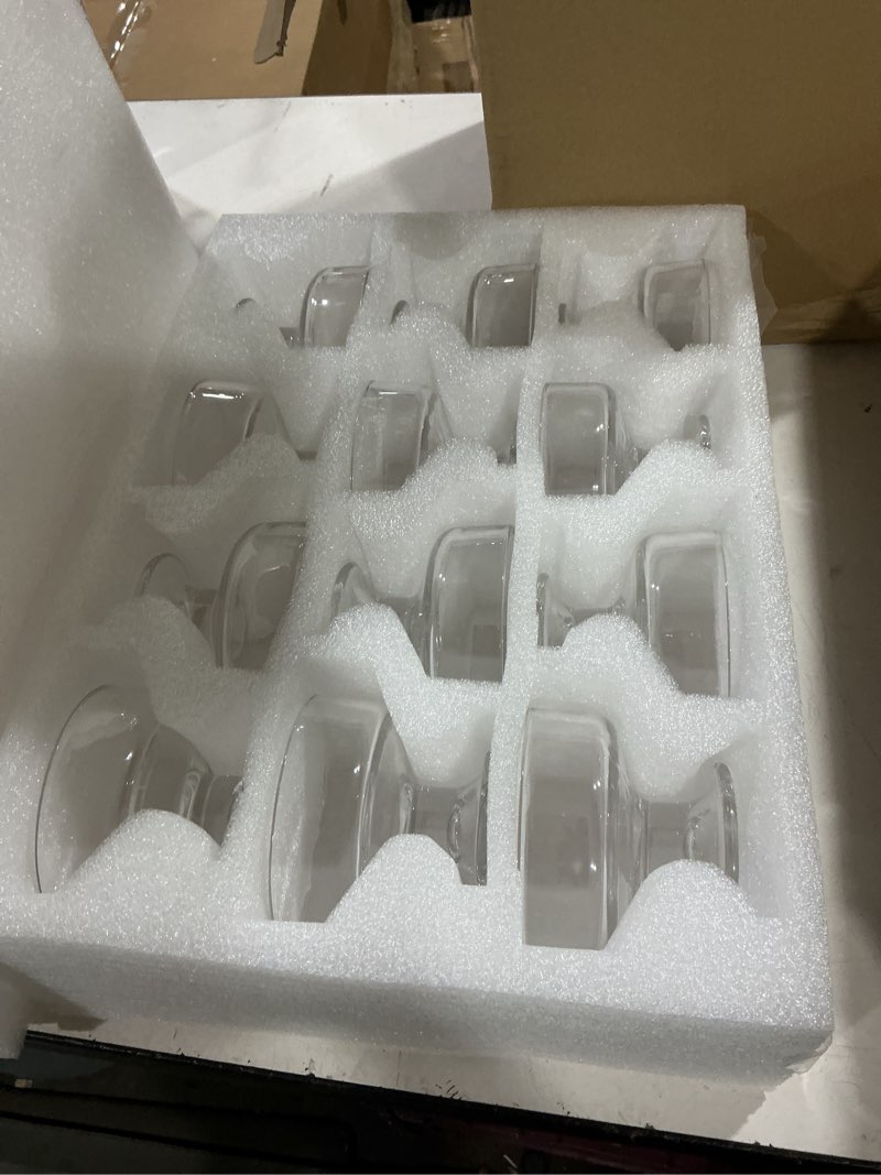 Condition photo showing As Is for sliner 24 pcs bulk glass ice cream bowls 6.8 oz clear dessert cups footed trifle bowls summer kitchen bowls mini dessert bowls for fruit sundae wedding baby shower party supplies, serves 24