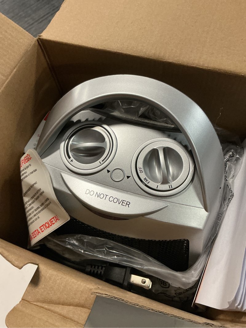Condition photo showing Good Condition for GiveBest Portable Electric Space Heater with Thermostat, 1500W/750W Safe and Quiet Ceramic Heater Fan, Heat Up 200 Square Feet for Office Room Desk Indoor Use, Silver