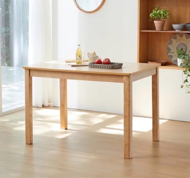 Livinia Cabin 45.3" Wooden Dining Table/Small Rectangular Modern Farmhouse Solid Wood Kitchen Table Desk (Natural)