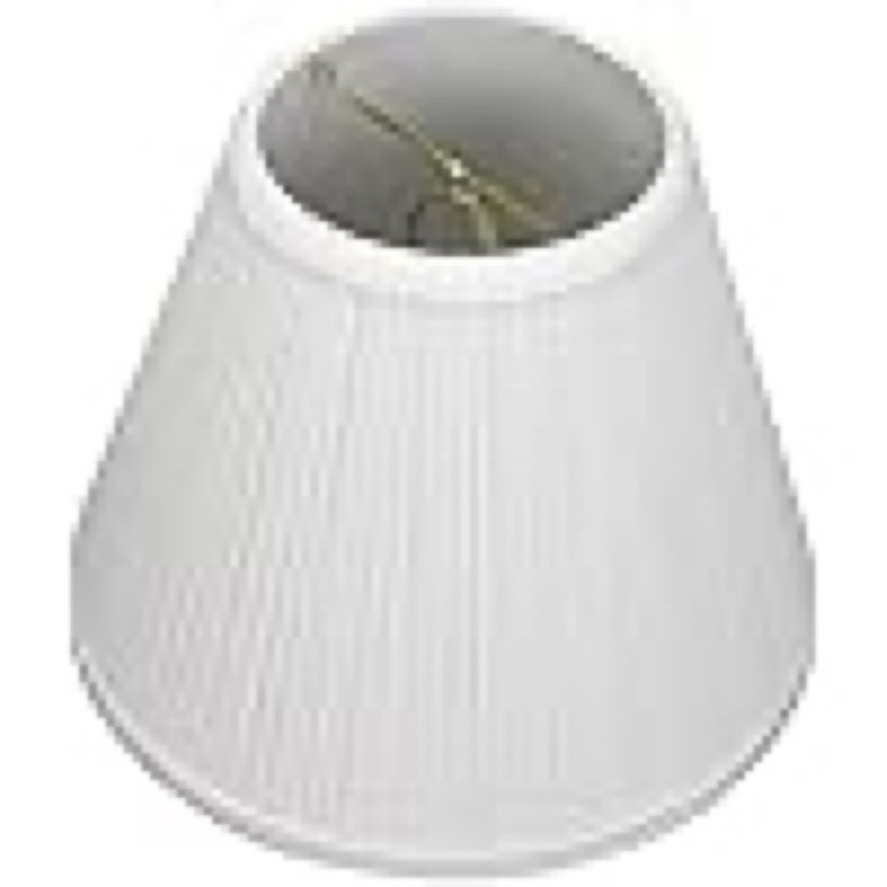 (Similar)FenchelShades.com Lampshade 5\" Top Diameter x 10\" Bottom Diameter x 8\" Slant Height with Clip-On Attachment for Standard Edison-Style Lightbulb (Pleated Mushroom White)