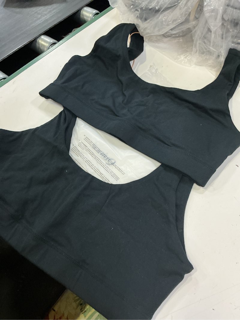 Condition photo showing New/Like New for organic cotton tank bralette (2-pack), m, black