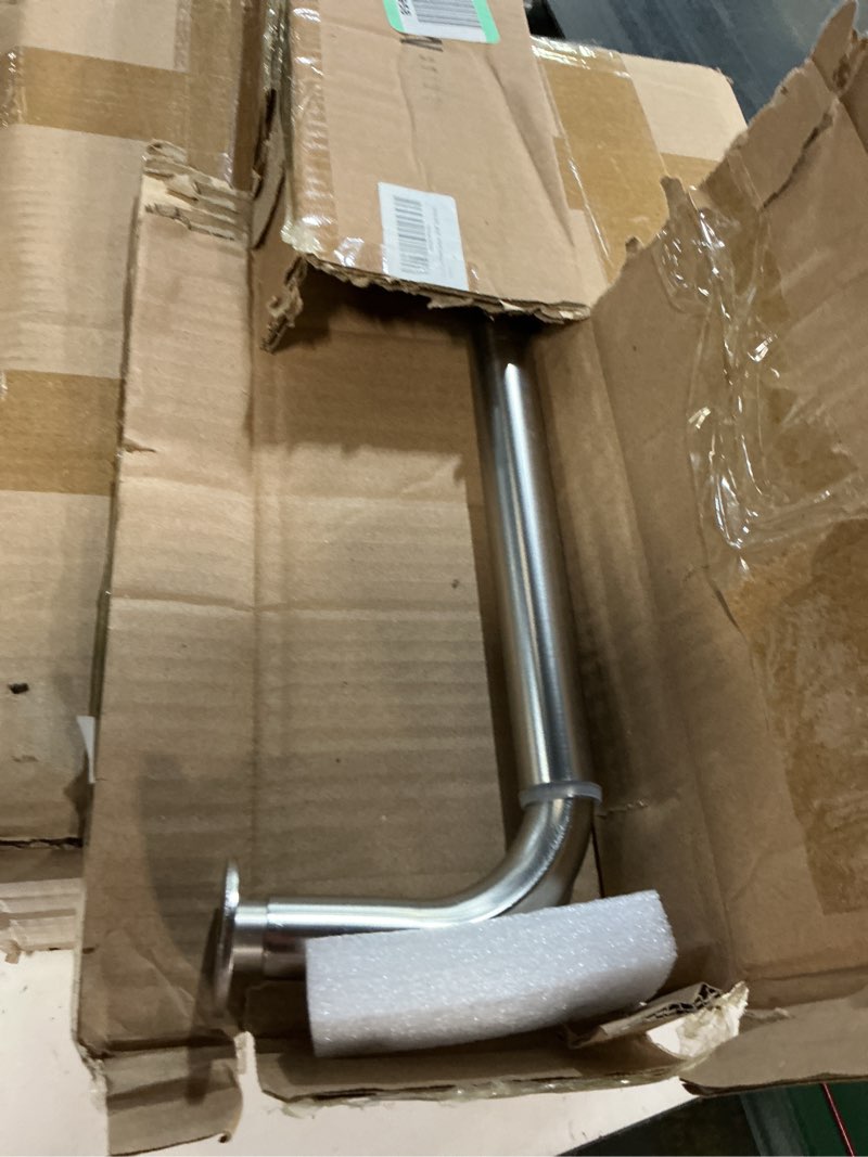 Condition photo showing Good Condition for room darkening curtain rod, wrap around design, extra-thick 1-inch diameter single drapery rod, extendable metal rod set for the blackout curtains and sheer (satin nickel, 28-48") 28-48" satin nickel