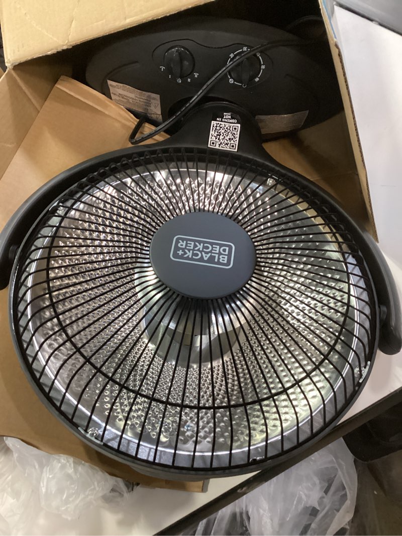 Condition photo showing As Is for BLACK+DECKER Portable Heater for Rooms up to 161 Sq. Ft., Oscillating Space Heater & Heater for Bedroom with Overheat Protection, Small Heater with Timer & Manual Controls