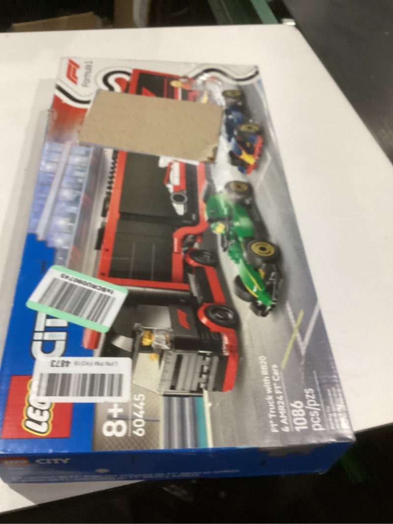 Condition photo showing Good Condition for LEGO City F1 Truck with RB20 & AMR24 F1 Car Toys - Model Car Building Toy Set for Kids, Boys and Girls, Ages 8+ - Formula 1 Collectible for Fans - Gift Idea for Birthdays - 60445