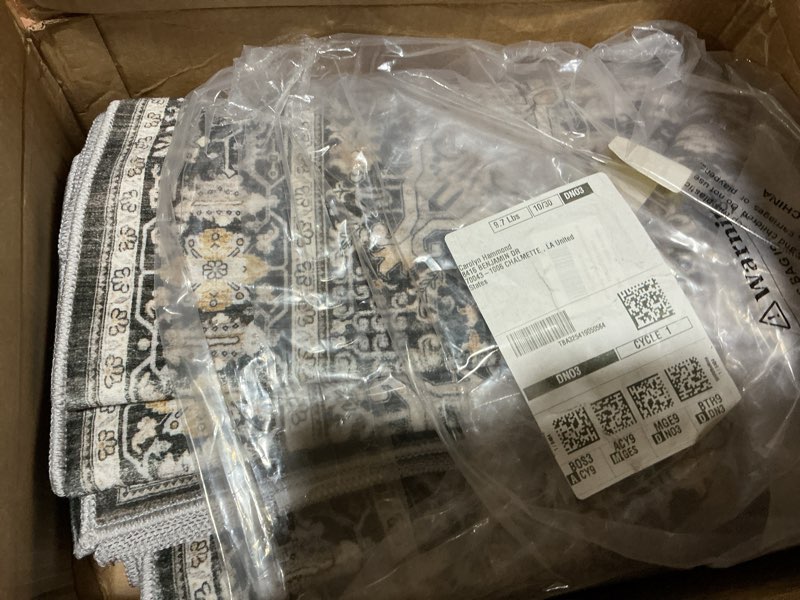 Condition photo showing Good Condition for (Similar to) Washable Hallway Runner Rugs 3x12: Soft Ultra Thin Low Pile Carpet Machine Washable Indoor Lightweight Rug Runner Anti Slip Backing Rugs for Living Room Bedroom Kitchen 3'x12' Black 3' x 12' (Rectangular) Black