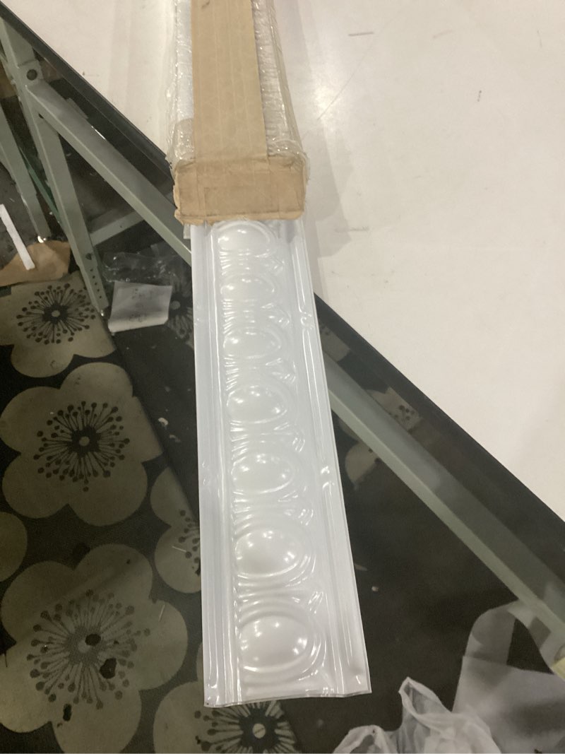 Condition photo showing Good Condition for missing parts**** skpc802 puffed archways nail-up tin cornice (covers / 24 ln. ft.), white, pack of 6 pack of 6 white