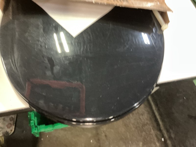 Condition photo showing Good Condition for centoco black round toilet seat, residential, top mount plastic hinge, closed front with cover, plastic, dsamaz2-407 closed front / made in canada round black