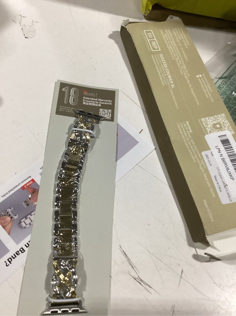 Condition photo showing Good Condition for toyouths dressy bracelet compatible with apple watch bands 38/40/41/42/44/45/46/49mm women, celtic stainless steel metal fancy nice pretty strap for iwatch series 11 10 9 8 7 6 5 4 ultra/se 3 2 1 silver/gold 42mm(series 11 10) 41mm 40mm 38mm