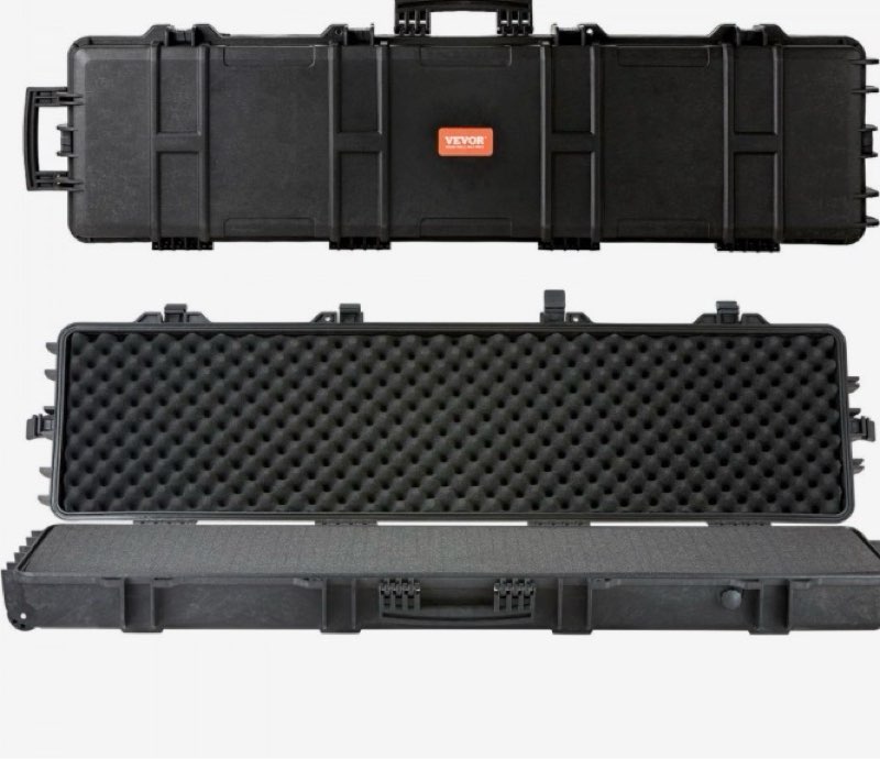 VEVOR Tactical Range Case, Outdoor Tactical Hard Case with 3 Layers Fully-protective Foams, 50 inch lockable Hard Tactical Range Case with Wheels, IP67 Waterproof & Crushproof