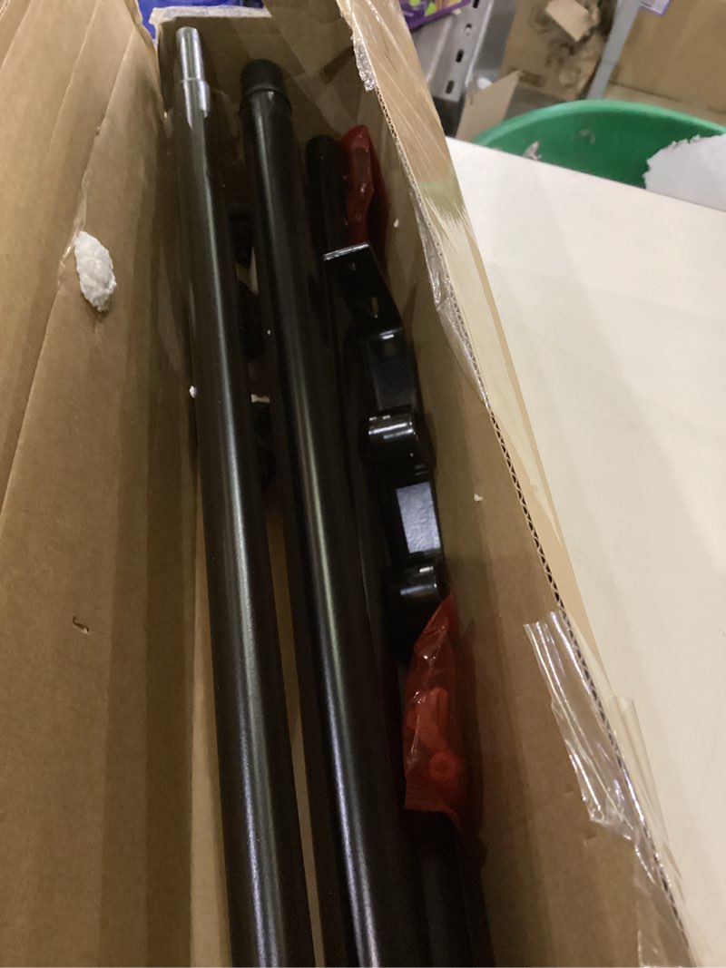 Condition photo showing Good Condition for KAMANINA 1 Inch Double Curtain Rods for Windows 72 to 144 Inches (6-12 Feet), Black Heavy Duty Double Curtain Rod, Telescoping Drapery Rod with Netted Texture Finials Black 72-144"