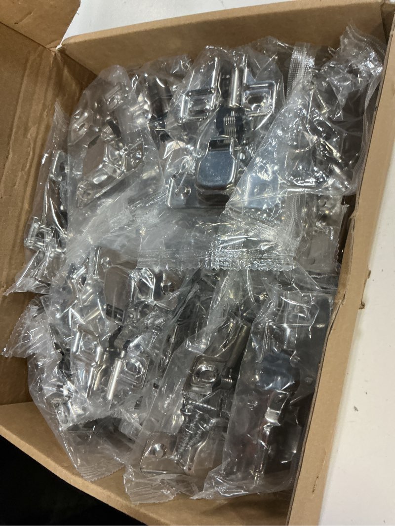 Condition photo showing Good Condition for 20 pack soft close cabinet door hinges for 1/2" partial overlay cupboard, 100 degree opening angel, stainless concealed kitchen cabinet hinges with mounting screws and manual 20 1/2 inch overlay