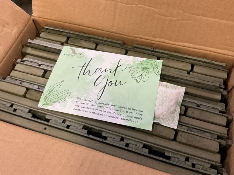 Condition photo showing New/Like New for Acacia Wood Flooring Interlocking Deck Tiles for Patio Decor 9 Pcs 6 Slats VR Muted Green - Waterproof Indoor & Outdoor Decor - Balcony Garden Decking Tile (12.24 * 12.24 * 0.75 inches) 9 pcs Muted Green 9