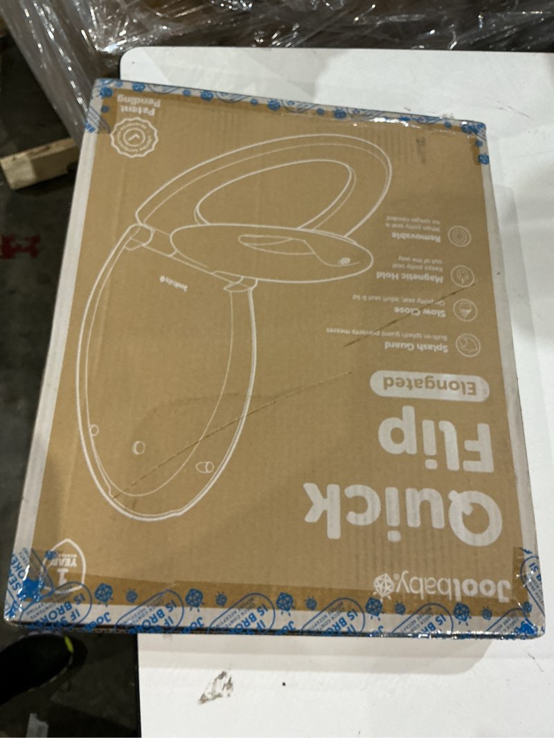 Condition photo showing New/Like New for quick flip toilet seat with built-in potty & splash guard for toddler training, slow close - jool baby (elongated)