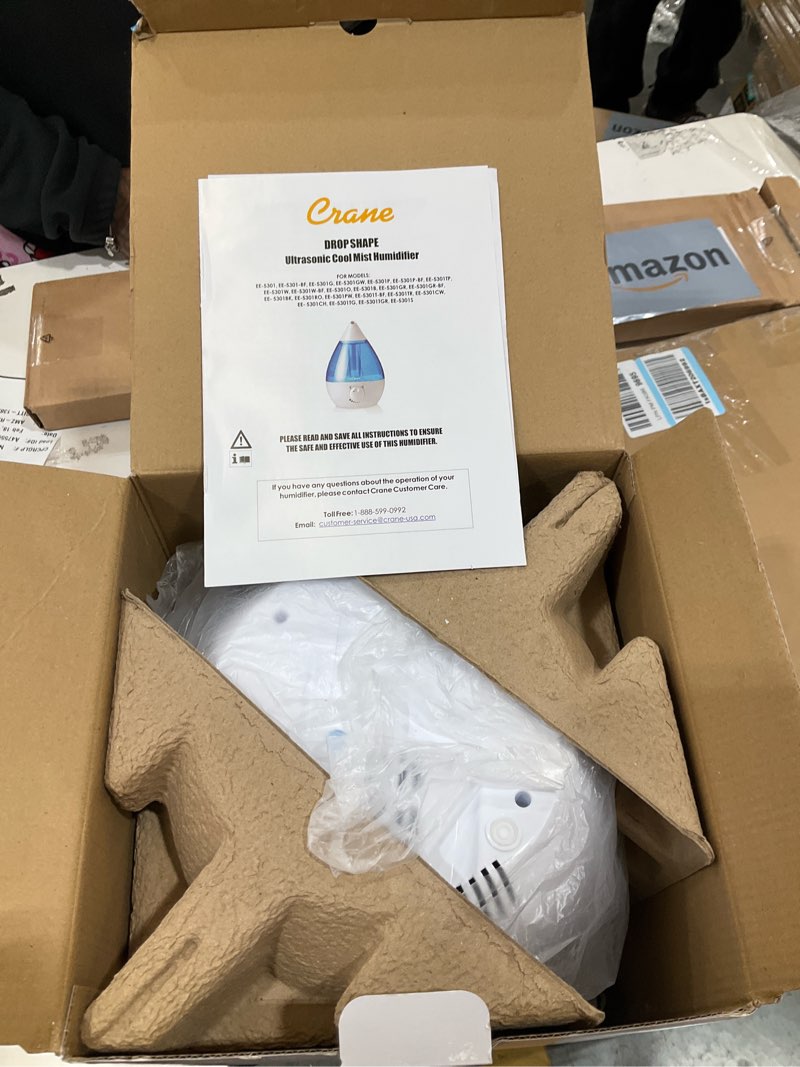 Condition photo showing Good Condition for CRANE - 1 Gal. Drop Ultrasonic Cool Mist Humidifier - White