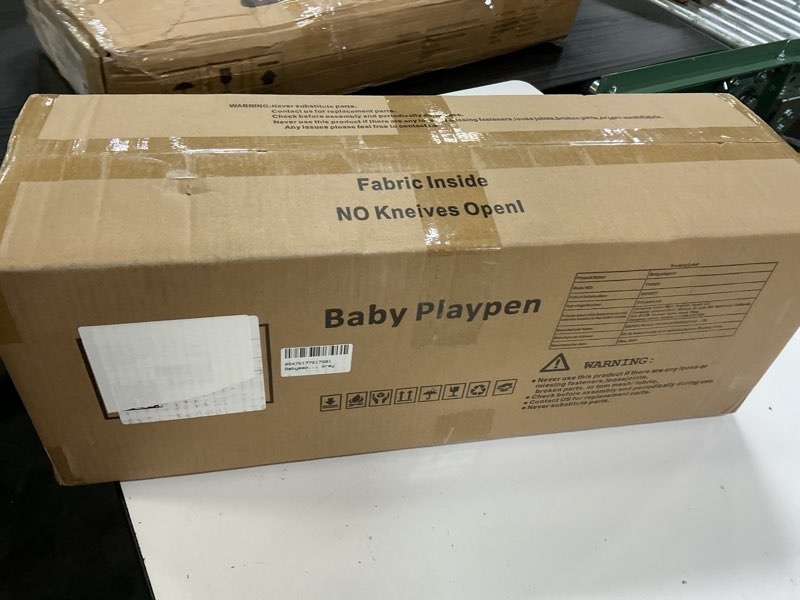 Condition photo showing New/Like New for babyeap baby playpen large play yard fence for toddlers, 50"x50" dark gray
