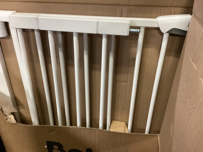 Condition photo showing Good Condition for Babelio 36" Tall Upgraded Baby Gate with Cat Door, 29-43" Auto Close Durable Dog Gate for Stairs, Doorways and House, Easy Walk Thru Safety Gate with Pet Door Includes 4 Wall Cups, White White 29-43" Wide, 36" Tall