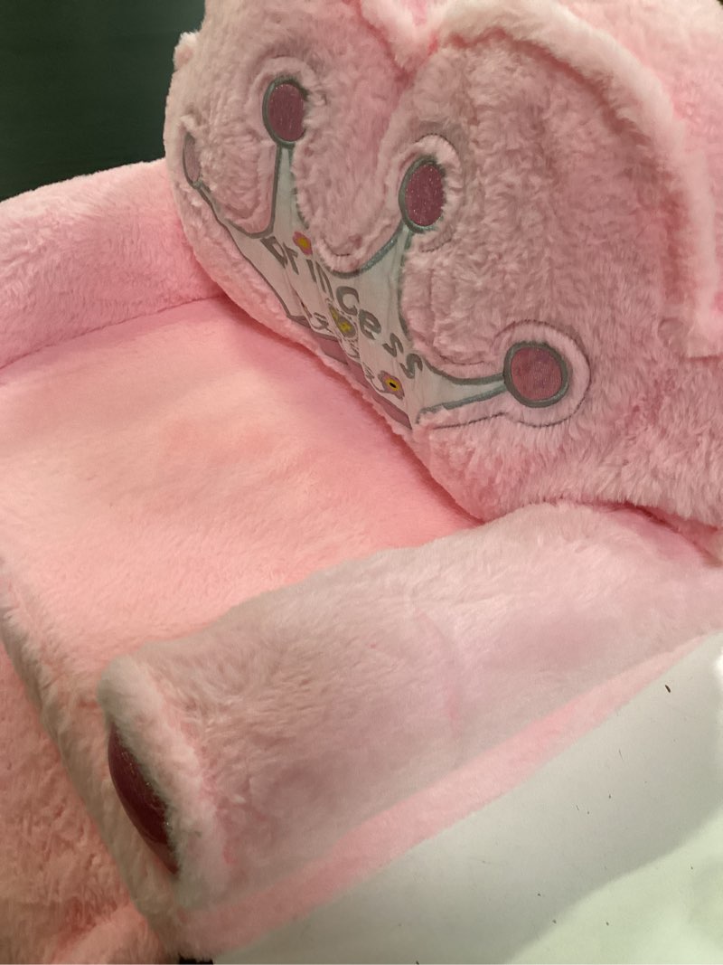 Condition photo showing Good Condition for moonbeeki toddler chair comfy?foldable princess couch for girl, toddler recliners for kids over 18 months, kids furniture for bedroom and playroom, pink pink sofa