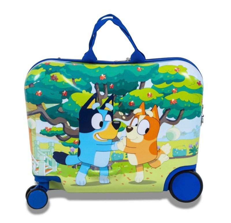 Bluey Checked Hardside Ride on Luggage - Bluey