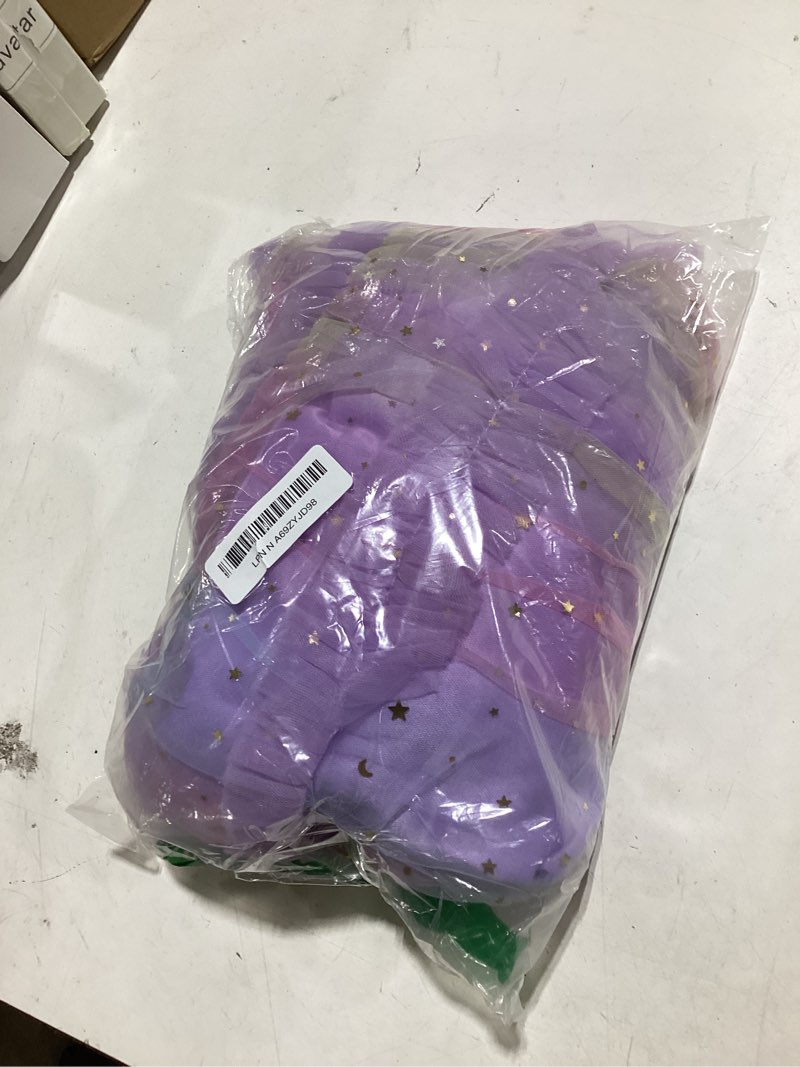 Condition photo showing As Is for ibtom castle girls birthday party dress heart glitters tulle princess dress toddler flower girl wedding prom pageant dress purple rainbow 3-4t