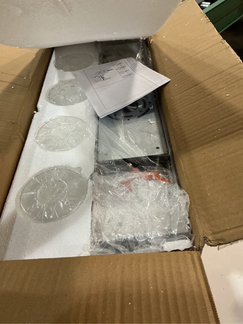 Condition photo showing As Is for DIKAIDA Chrome Bathroom Vanity Light, 4 Light Modern Vanity Lights with Clear Glass Shade, Farmhouse Bathroom Vanity Lighting Fixtures Over Mirror for Living Room,E26