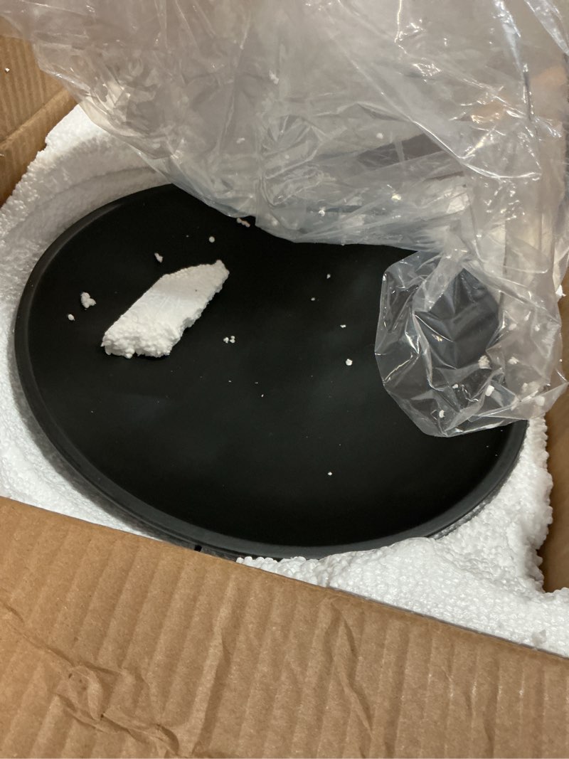 Condition photo showing Good Condition for kivy concrete fruit bowl for kitchen counter - large decorative bowl for home decor - modern key bowl for entryway table - pedestal bowl - fruit basket for home decor - black fruit bowl decor black pedestal