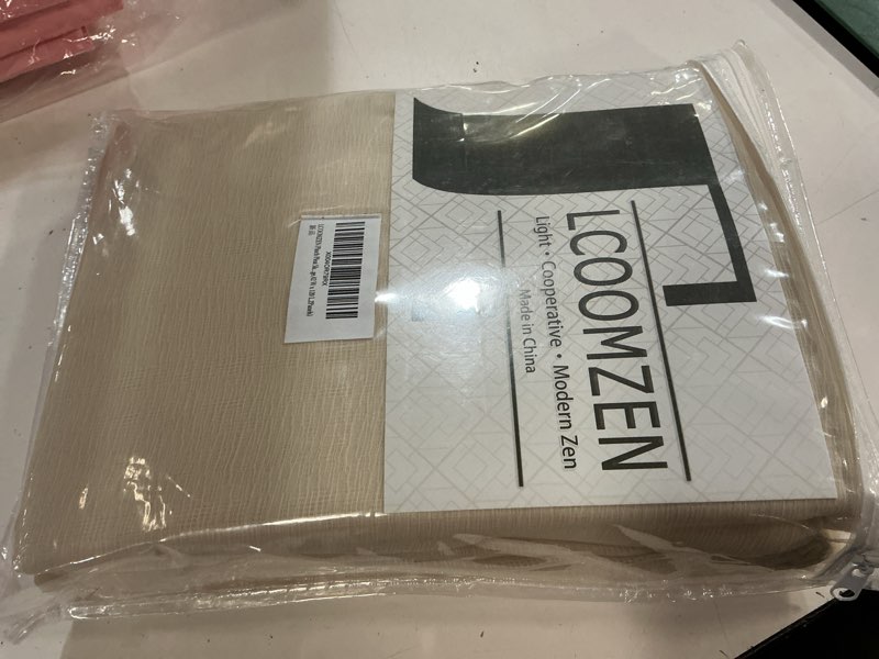 Condition photo showing New/Like New for pinch pleated sheer curtains 84 inch length 2 panels set, beige semi voile sheer curtains for bedroom living room pinch pleated soft touch light filtering drapes(beige, 42 w x 84 l, 2 panels) beige 42"w x 84"l (pack of 2)