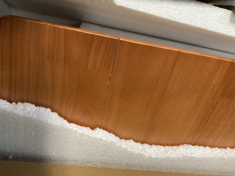 Condition photo showing As Is for Solid Wood Desk,40" Oak Wooden Desk with Drawers,Mid Century Modern Small Computer Desk with Drawers for Small Spaces Home Office Solid Wood Writing Desk, (Wood Color-1 Drawers) Wood Color Light