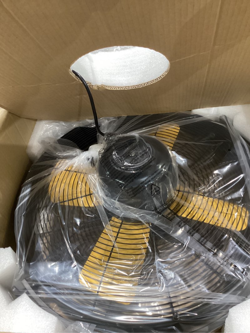 Condition photo showing Good Condition for woanger 21'' outdoor hanging ceiling fan with light, plug-in hook mount, ip44 waterproof, 6-speed motor, remote/app, 3cct dimmable led for gazebo patio pergola, black (yellow blades) black (yellow blades) 21 inches iron,copper & abs