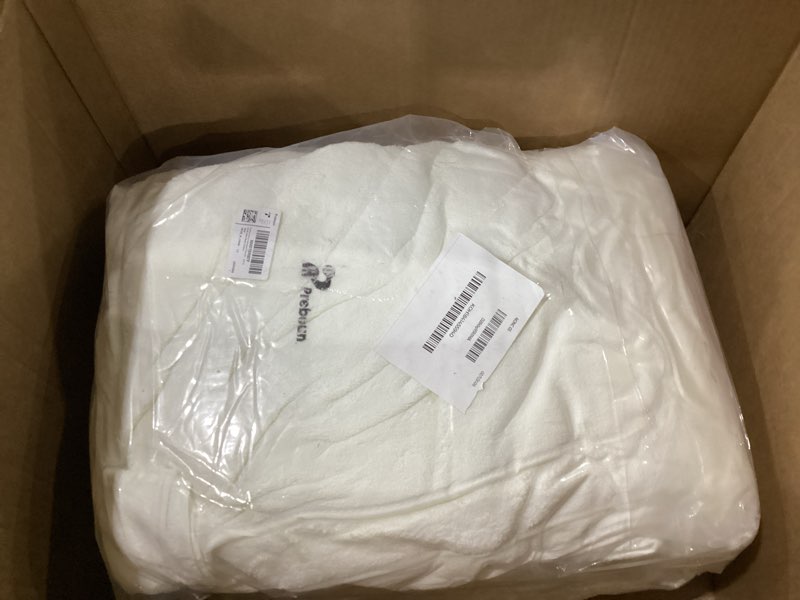 Condition photo showing New/Like New for Preboun 4 Pcs Oversized Fleece Bath Towels, 40 x 80 Inch Bath Sheets Extra Large Microfiber Coral Velvet Highly Absorbent Towels 350gsm High Density Towel for Adults Home Beach (Cream) 4 Cream