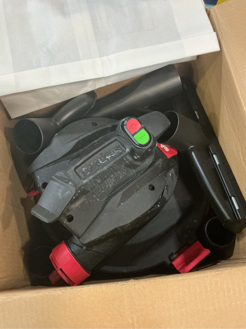 Condition photo showing As Is for shop-vac 12-gallon 6 hp corded wet/dry shop vacuum with accessories included