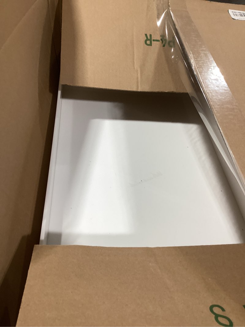 Condition photo showing As Is for Glossy White Sturdy Acrylic Serving Tray with Handles-12x20 Inch-Serving Coffee Appetizer Breakfast-Kitchen Countertop Makeup Drawer Organizer-Vanity Table Ottoman Decorative Tray 20" x 12" x 2" Glossy White