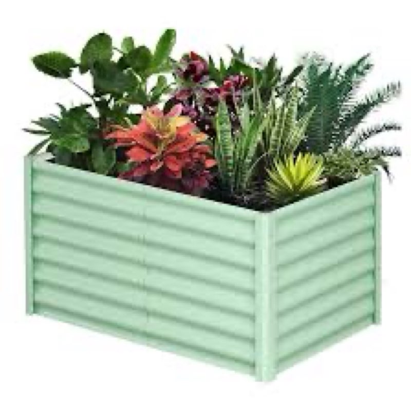 Ser of 2, Rectangular Planting Bed,6x3x2FT Outdoor Large Planter Raised Beds Color: Green