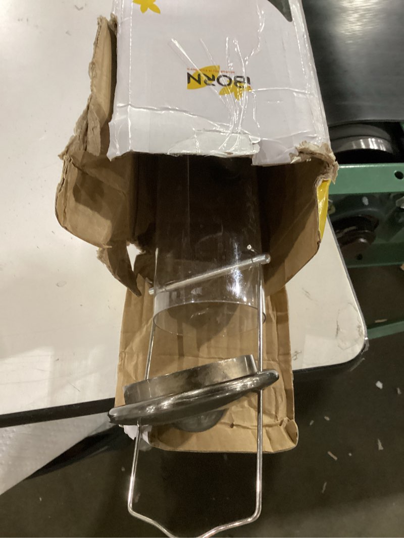 Condition photo showing As Is for iborn bird feeders seed catcher for outside hanging 6 port bird feeder for cardinal birds aluminium metal,brushed black nickel finishing 14 inch 6 port (seed is not included) black, 14 inch, 6 ports, with tray