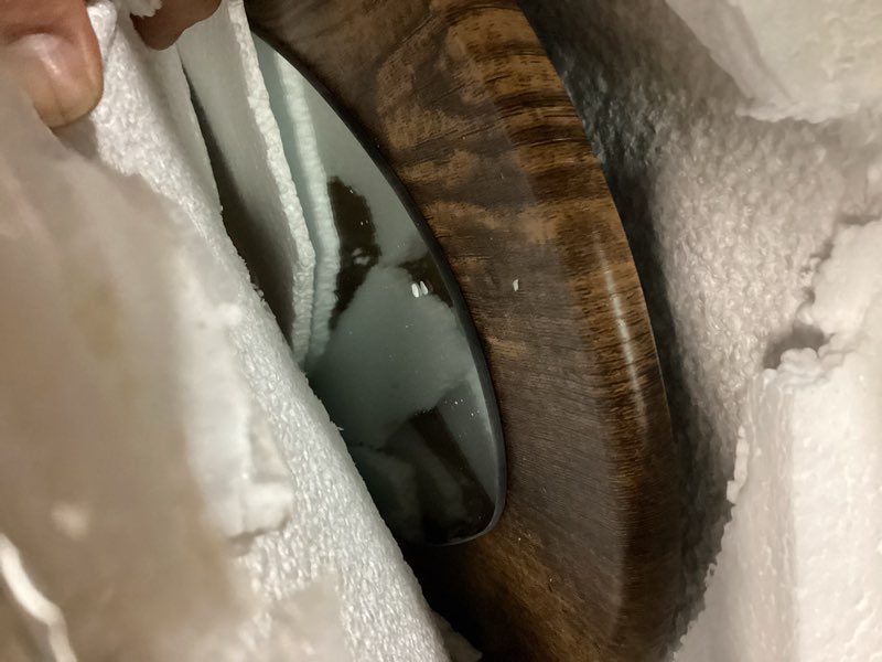 Condition photo showing Good Condition for AAZZKANG Gold Irregular Full Length Mirror with Wood Framed Large 47"x20" Asymmetrical Full Body Mirrors for Bedroom Living Room Entryway 47"L x 20"W Asymmetrical&golden