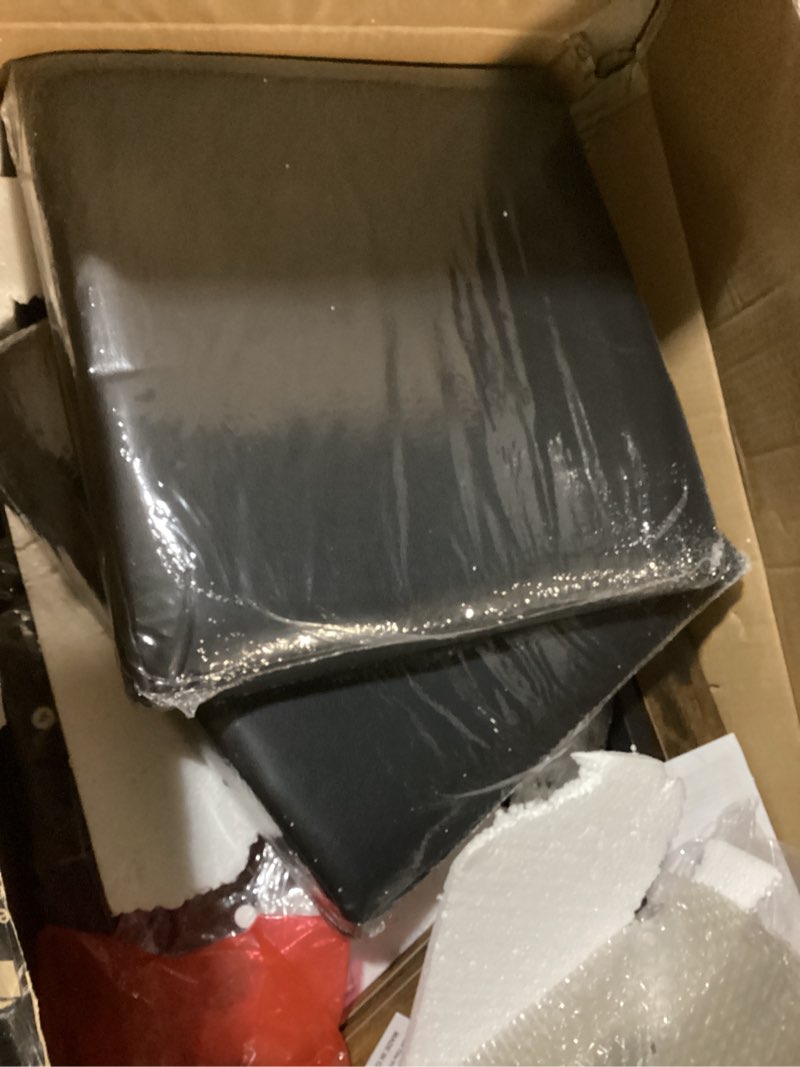 Condition photo showing As Is for Dining Chairs, Kitchen Chairs with Back Support, Upholstered Seat and Metal Legs, for Kitchen, Living Room, Rustic Brown and Black CY02L4BR 4 Rustic Brown + Black