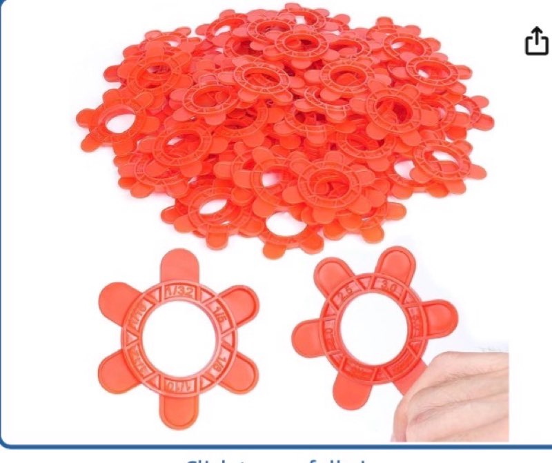 400 pcs 6-in-1 hexagon tile spacers 1–5mm reusable large 2.64 inch plastic tile leveling shims, colour coded gap clips for wall & floor tiling, fast removal (red ) 400