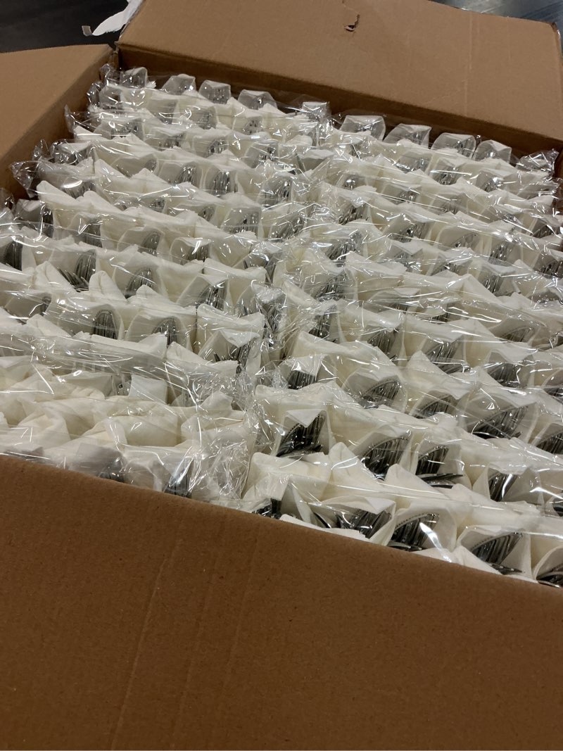 Condition photo showing New/Like New for 200guests pre rolled silver plastic silverware sets - heavy duty silver cutlery - include 200 pack wrapped disposable utensils with napkins for parties & dinners & weddings 200pack - silver