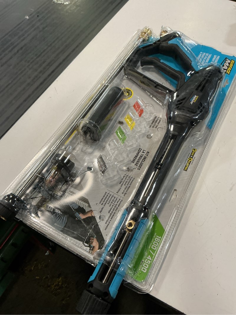Condition photo showing As Is for surfacemaxx 1.67-ft up to 4500-psi plastic pressure washer spray gun kit