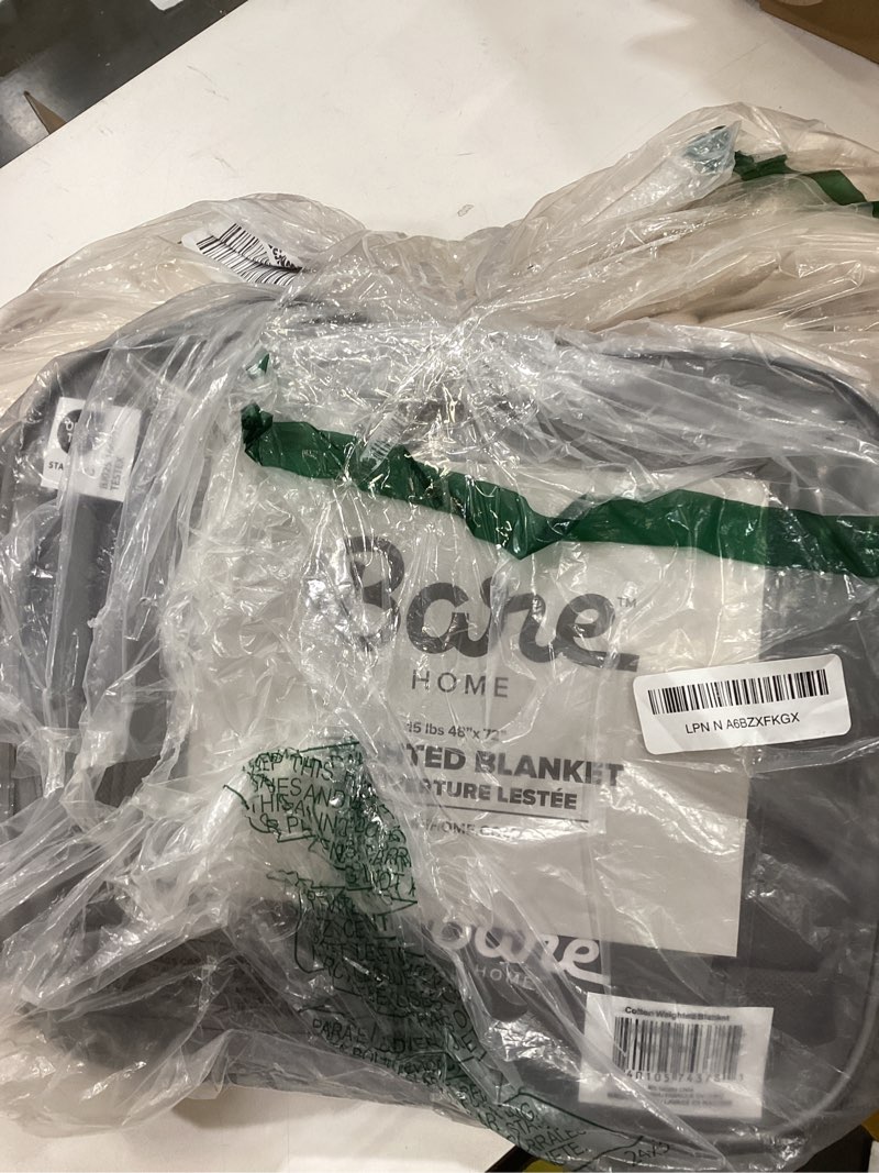 Condition photo showing As Is for Bare Home Weighted Blanket Full or Queen Size 15lb (48" x 72") for Adults - All-Natural 100% Cotton - Premium Heavy Blanket Nontoxic Glass Beads (Sand, 48"x72") 48" x 72" 15 lbs 09 - Cotton Sand
