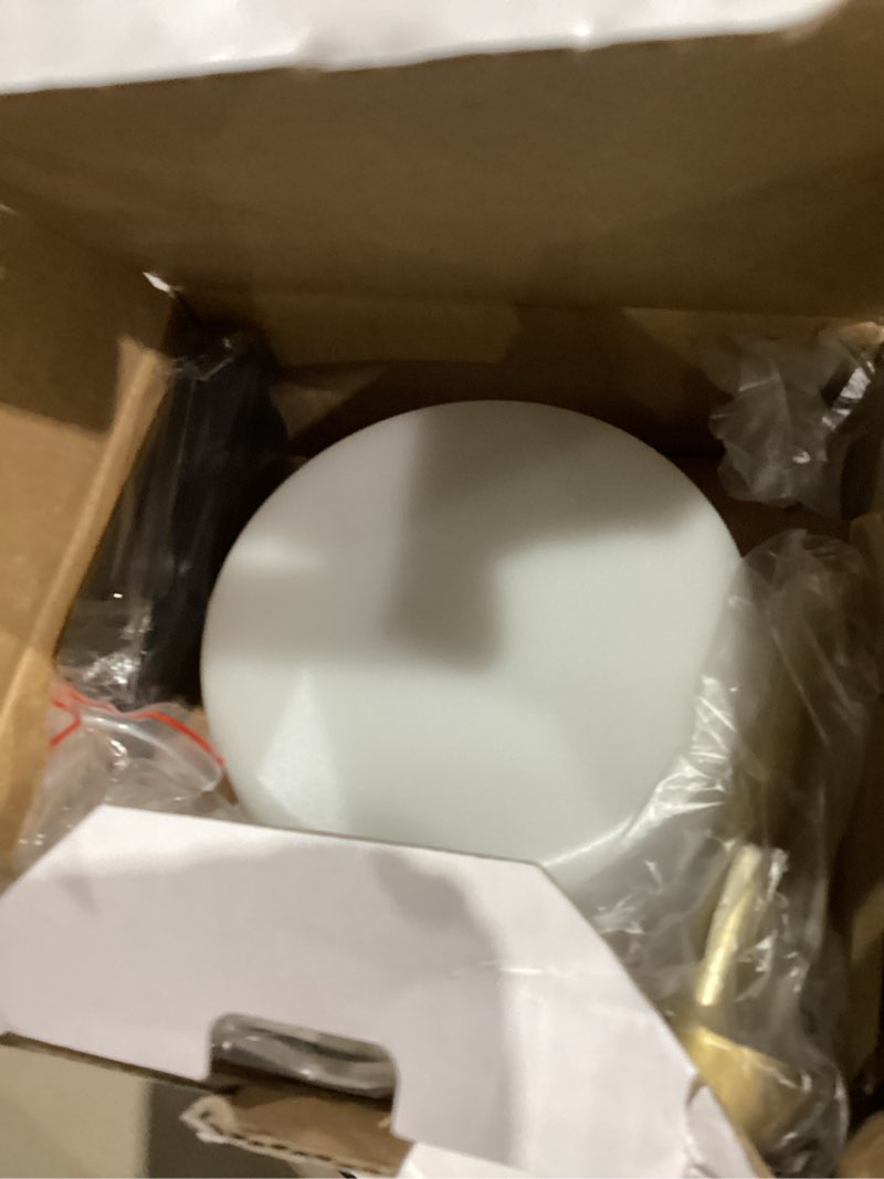 Condition photo showing As Is for energetic 5.42-in 1 light matte gold integrated led modern/contemporary bathroom vanity light
