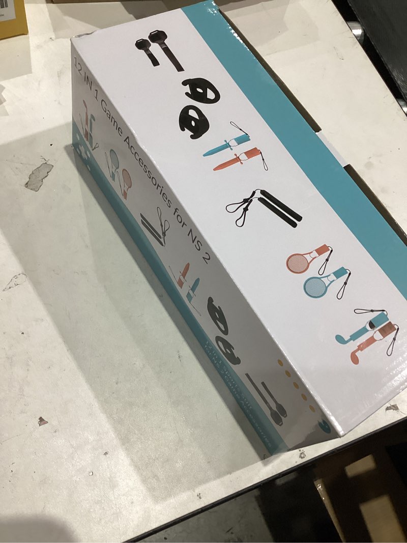 Condition photo showing New/Like New for WEOTOO Switch 2 Sports Accessories 12 in 1 Bundle, Compatible with 2025 Nintendo Switch 2 JoyCon, Family Game Kit, Ideal Gift with Wrist Straps, Steering Wheels, Leg Straps, Tennis&Golf&Sword Grip