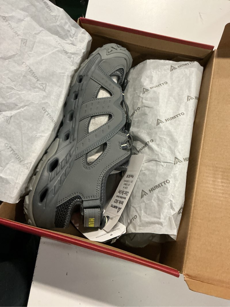 Condition photo showing Good Condition for humtto men's amphibious closed toe hiking sandals quick-dry water shoes non-slip athletic adjustable outdoor fisherman beach summer walking travel shoe 10 sky grey
