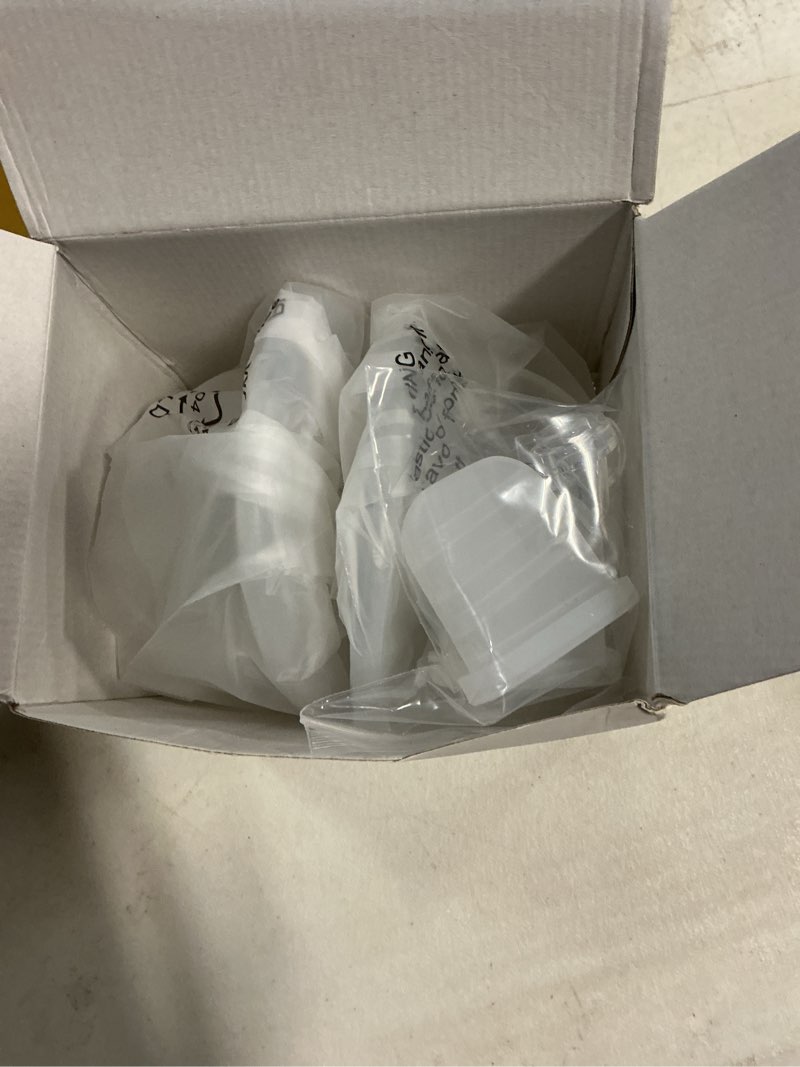 Condition photo showing Good Condition for wearable breast pump parts include duckbill valve, silicone diaphragm, 24mm flange, milk collector cup compatible with lansinoh discreet duo, mammanuwa, nuliie s32 breast pump, 2 sets