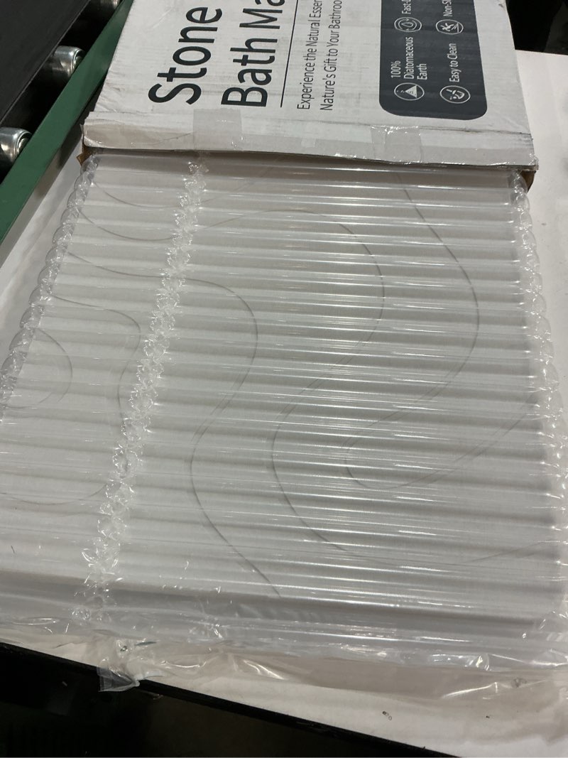 Condition photo showing Good Condition for Stone Bath Mat Diatomaceous Earth Shower Mat Non-Slip Super Absorbent Diatomite Stone Mats for Bathroom Floor/Ktichen Cuonter Quick-Drying Easy to Clean (24''*16''White)